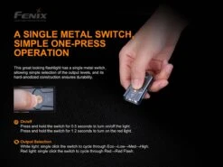 FENIX E03R Keychain Flashlight -The Trail Runner Shop E03R switch