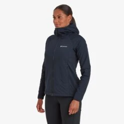 MONTANE Fireball Lite Insulated Hooded Jacket - Women's -The Trail Runner Shop FFILHECL FEM FIREBALL LITE HOODIE ECLIPSE BLUE 2