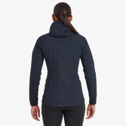 MONTANE Fireball Lite Insulated Hooded Jacket - Women's -The Trail Runner Shop FFILHECL FEM FIREBALL LITE HOODIE ECLIPSE BLUE 3