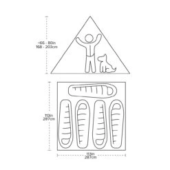BIG AGNES Gold Camp UL 5 Tarp -The Trail Runner Shop tent layout graphics gold camp 5 tarp
